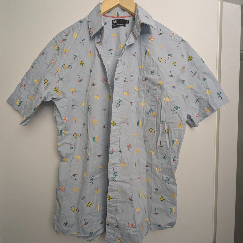 Short Sleeve Button-up Collared Shirt by Maison Simons Le 31